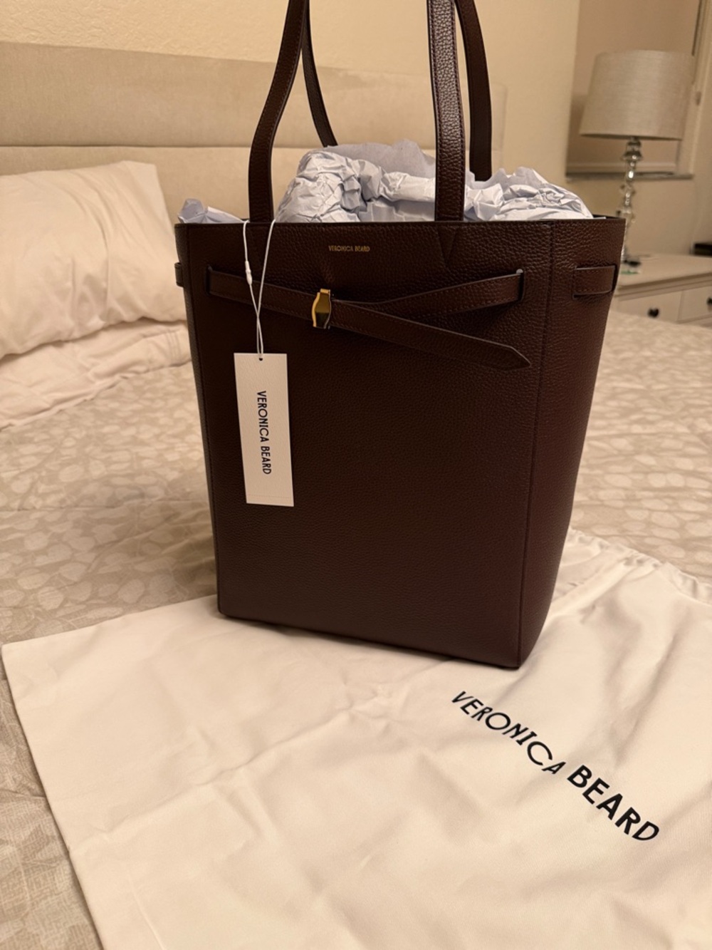 Veronica Beard Brown Dash Leather Tote - Picture 9 of 9